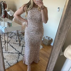 Adrianna papell high low sequin dress